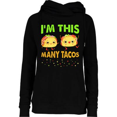 I'm This Many Tacos Second Birthday Twosday Cinco De Mayo Womens Funnel Neck Pullover Hood