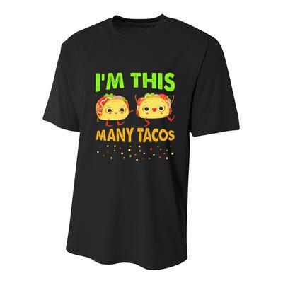 I'm This Many Tacos Second Birthday Twosday Cinco De Mayo Youth Performance Sprint T-Shirt