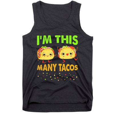 I'm This Many Tacos Second Birthday Twosday Cinco De Mayo Tank Top