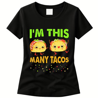 I'm This Many Tacos Second Birthday Twosday Cinco De Mayo Womens T-Shirt
