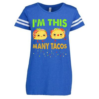 I'm This Many Tacos Second Birthday Twosday Cinco De Mayo Enza Ladies Jersey Football T-Shirt