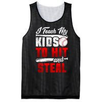 I Teach My Kids To Hit And Steal Funny Baseball Coach Mesh Reversible Basketball Jersey Tank