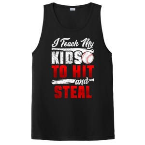 I Teach My Kids To Hit And Steal Funny Baseball Coach PosiCharge Competitor Tank