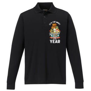 Its The Most Wonderful Time Of The Year Thanksgiving Funny Gift Cool Gift Performance Long Sleeve Polo