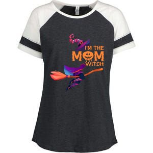 Im The Mom Witch Funny Halloween Matching Group Costume Cute Gift Enza Ladies Jersey Colorblock Tee