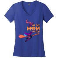 Im The Mom Witch Funny Halloween Matching Group Costume Cute Gift Women's V-Neck T-Shirt