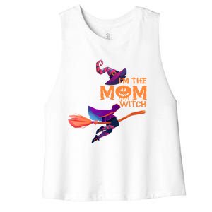 Im The Mom Witch Funny Halloween Matching Group Costume Cute Gift Women's Racerback Cropped Tank