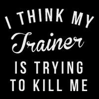 I Think My Trainer Is Trying To Me Funny Workout Gymmer 7-Panel Snapback Hat