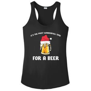 Its The Most Wonderful Time For A Beer Santa Hat Christmas Ladies PosiCharge Competitor Racerback Tank