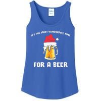 Its The Most Wonderful Time For A Beer Santa Hat Christmas Ladies Essential Tank