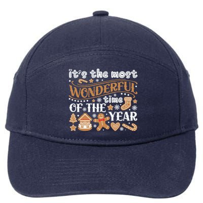 ItS The Most Wonderful Time Of The Year Merry Xmas 7-Panel Snapback Hat