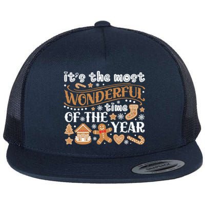 ItS The Most Wonderful Time Of The Year Merry Xmas Flat Bill Trucker Hat