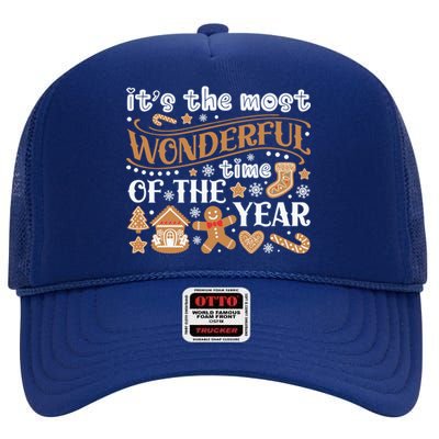 ItS The Most Wonderful Time Of The Year Merry Xmas High Crown Mesh Back Trucker Hat