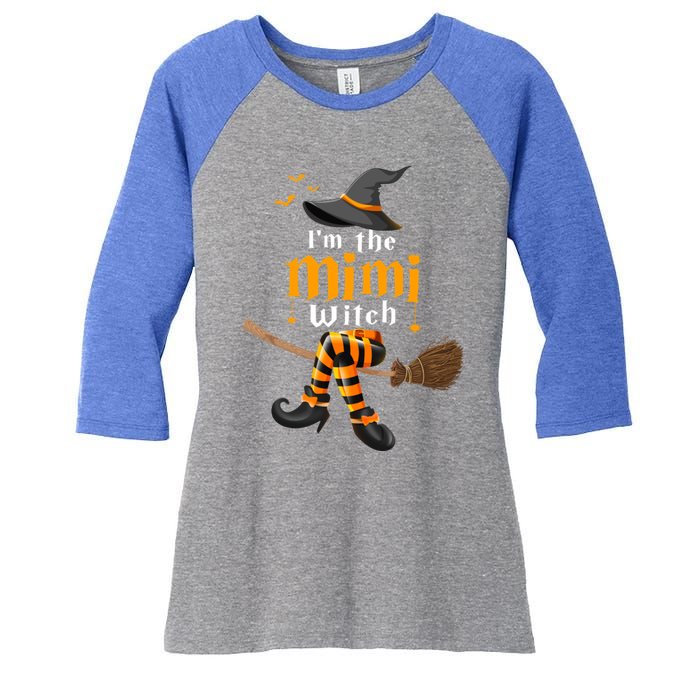 I’M The Mimi Witch Family Matching Halloween Costume Gift Women's Tri-Blend 3/4-Sleeve Raglan Shirt