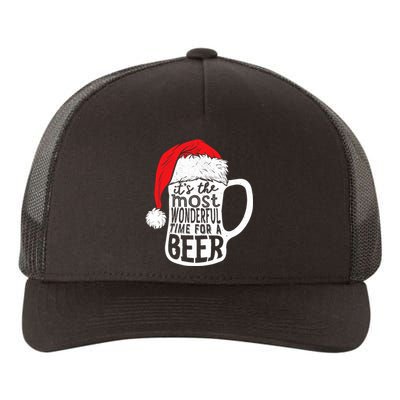 ItS The Most Wonderful Time For A Beer Christmas Santa Hat Yupoong Adult 5-Panel Trucker Hat