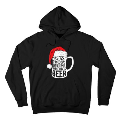 ItS The Most Wonderful Time For A Beer Christmas Santa Hat Hoodie