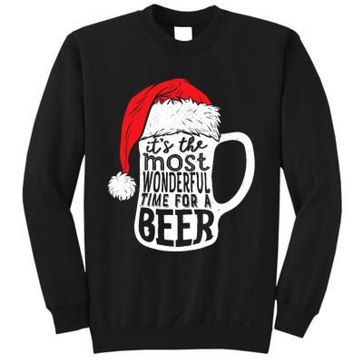 ItS The Most Wonderful Time For A Beer Christmas Santa Hat Sweatshirt