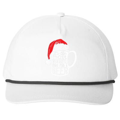 ItS The Most Wonderful Time For A Beer Christmas Santa Hat Snapback Five-Panel Rope Hat