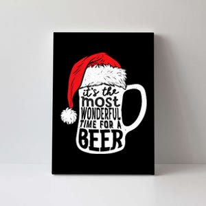 ItS The Most Wonderful Time For A Beer Christmas Santa Hat Canvas