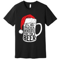 ItS The Most Wonderful Time For A Beer Christmas Santa Hat Premium T-Shirt