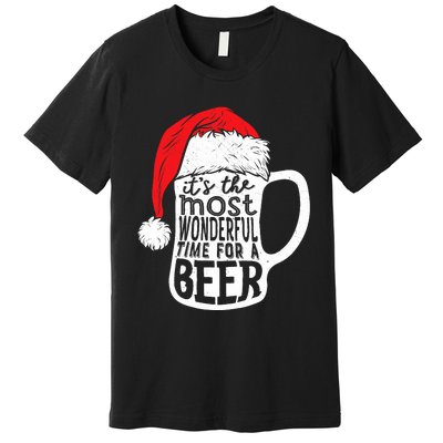 ItS The Most Wonderful Time For A Beer Christmas Santa Hat Premium T-Shirt