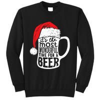 ItS The Most Wonderful Time For A Beer Christmas Santa Hat Tall Sweatshirt