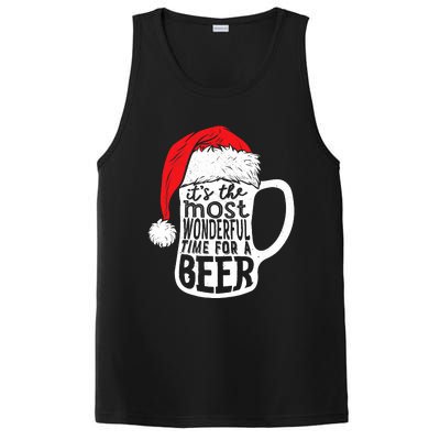 ItS The Most Wonderful Time For A Beer Christmas Santa Hat PosiCharge Competitor Tank