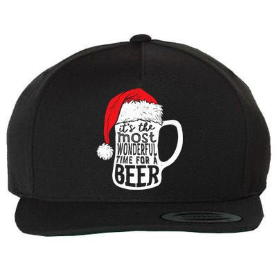 ItS The Most Wonderful Time For A Beer Christmas Santa Hat Wool Snapback Cap