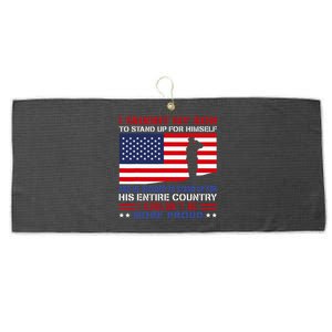 I Taught My Son How To Stand Up Proud Military Mom And Dad Large Microfiber Waffle Golf Towel