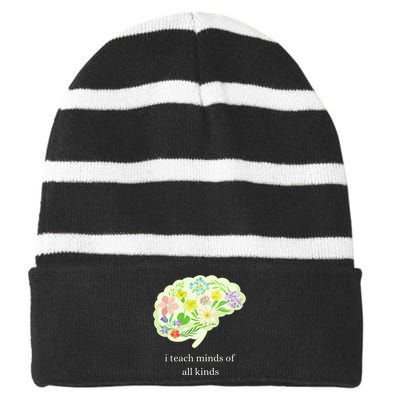 I Teach Minds Of All Kinds Striped Beanie with Solid Band