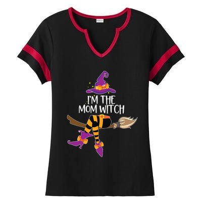 Im The Mom Witch Shirts Halloween Matching Group Costume Ladies Halftime Notch Neck Tee