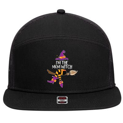 Im The Mom Witch Shirts Halloween Matching Group Costume 7 Panel Mesh Trucker Snapback Hat