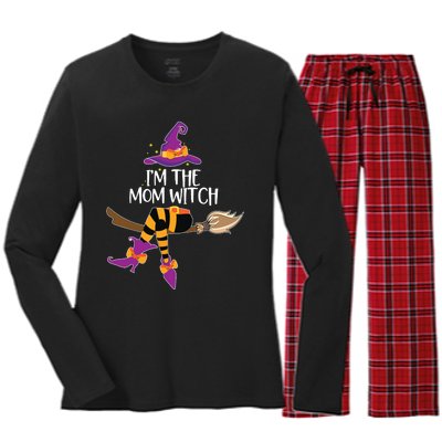 Im The Mom Witch Shirts Halloween Matching Group Costume Women's Long Sleeve Flannel Pajama Set 