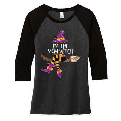 Im The Mom Witch Shirts Halloween Matching Group Costume Women's Tri-Blend 3/4-Sleeve Raglan Shirt