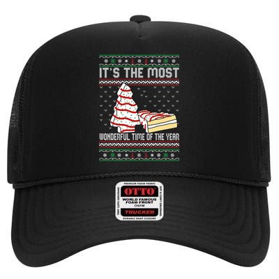 Its The Most Wonderful Time Of The Year Christmas tree cake High Crown Mesh Back Trucker Hat