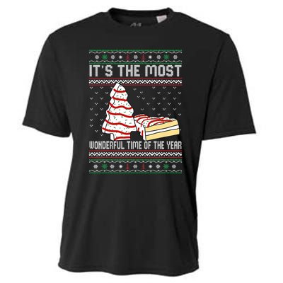 Its The Most Wonderful Time Of The Year Christmas tree cake Cooling Performance Crew T-Shirt