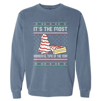 Its The Most Wonderful Time Of The Year Christmas tree cake Garment-Dyed Sweatshirt