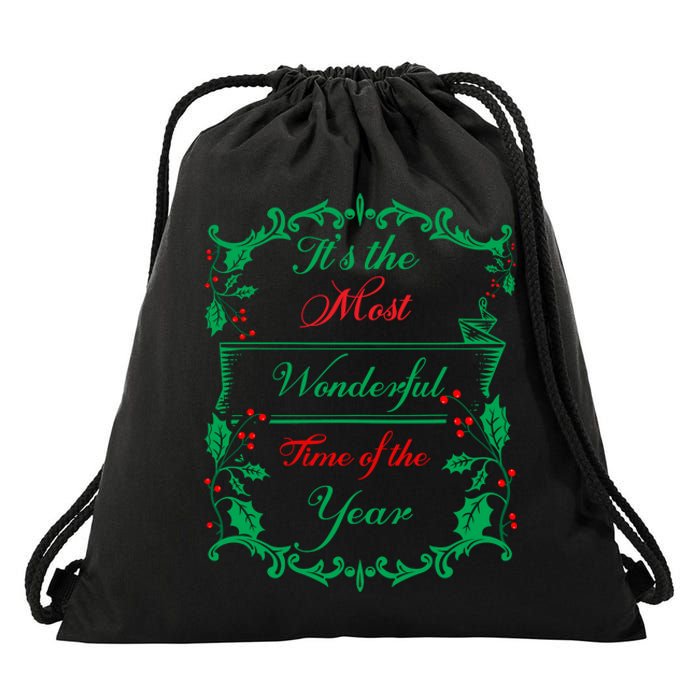 Its The Most Wonderful Time Of The Year Drawstring Bag