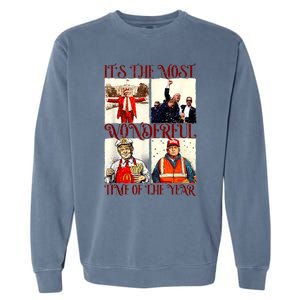 ItS The Most Wonderful Time Of The Year Trump Christmas Garment-Dyed Sweatshirt