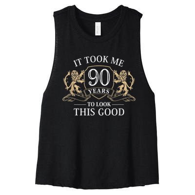 It Took Me 90 Years To Look This Good 90th Happy Birthday Women's Racerback Cropped Tank