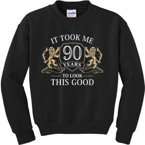 It Took Me 90 Years To Look This Good 90th Happy Birthday Kids Sweatshirt