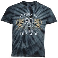 It Took Me 90 Years To Look This Good 90th Happy Birthday Kids Tie-Dye T-Shirt