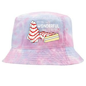 ItS The Most Wonderful Time Of The Year Tree Cakes Xmas Tie-Dyed Bucket Hat