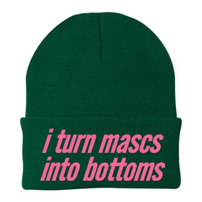 I Turn Mascs Into Bottoms Lesbian Bisexual Pride Knit Cap Winter Beanie