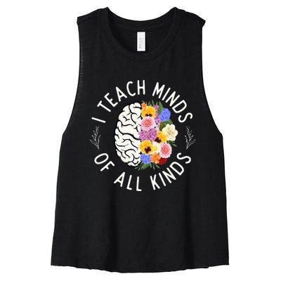 I Teach Minds Of Alll Kinds Special Education Teacher Women's Racerback Cropped Tank