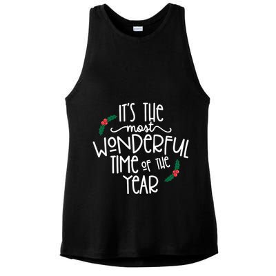 Its The Most Wonderful Time Of The Year Christmas Ladies PosiCharge Tri-Blend Wicking Tank