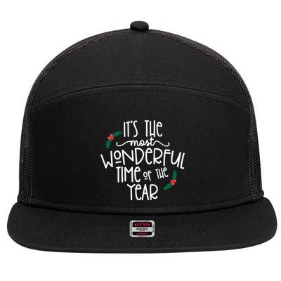 Its The Most Wonderful Time Of The Year Christmas 7 Panel Mesh Trucker Snapback Hat