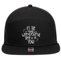 Its The Most Wonderful Time Of The Year Christmas 7 Panel Mesh Trucker Snapback Hat