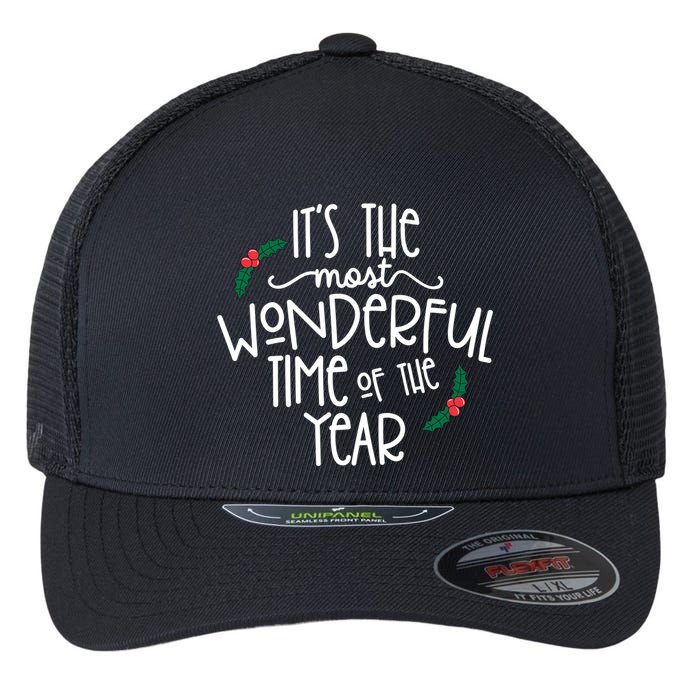 Its The Most Wonderful Time Of The Year Christmas Flexfit Unipanel Trucker Cap