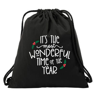 Its The Most Wonderful Time Of The Year Christmas Drawstring Bag